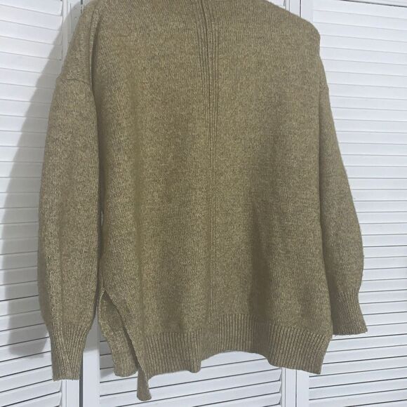 H&M Olive Green Chunky Knit Oversized Turtleneck Sweater Women’s Size Small - Picture 9 of 11